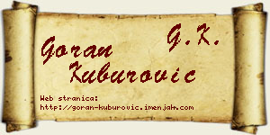 Goran Kuburović vizit kartica
